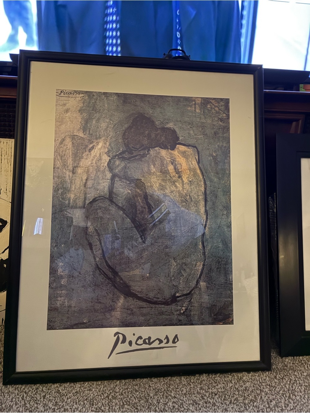 LG-Framed print of The Blue Nude (Nu bleu) painted by Pablo Picasso in 1902